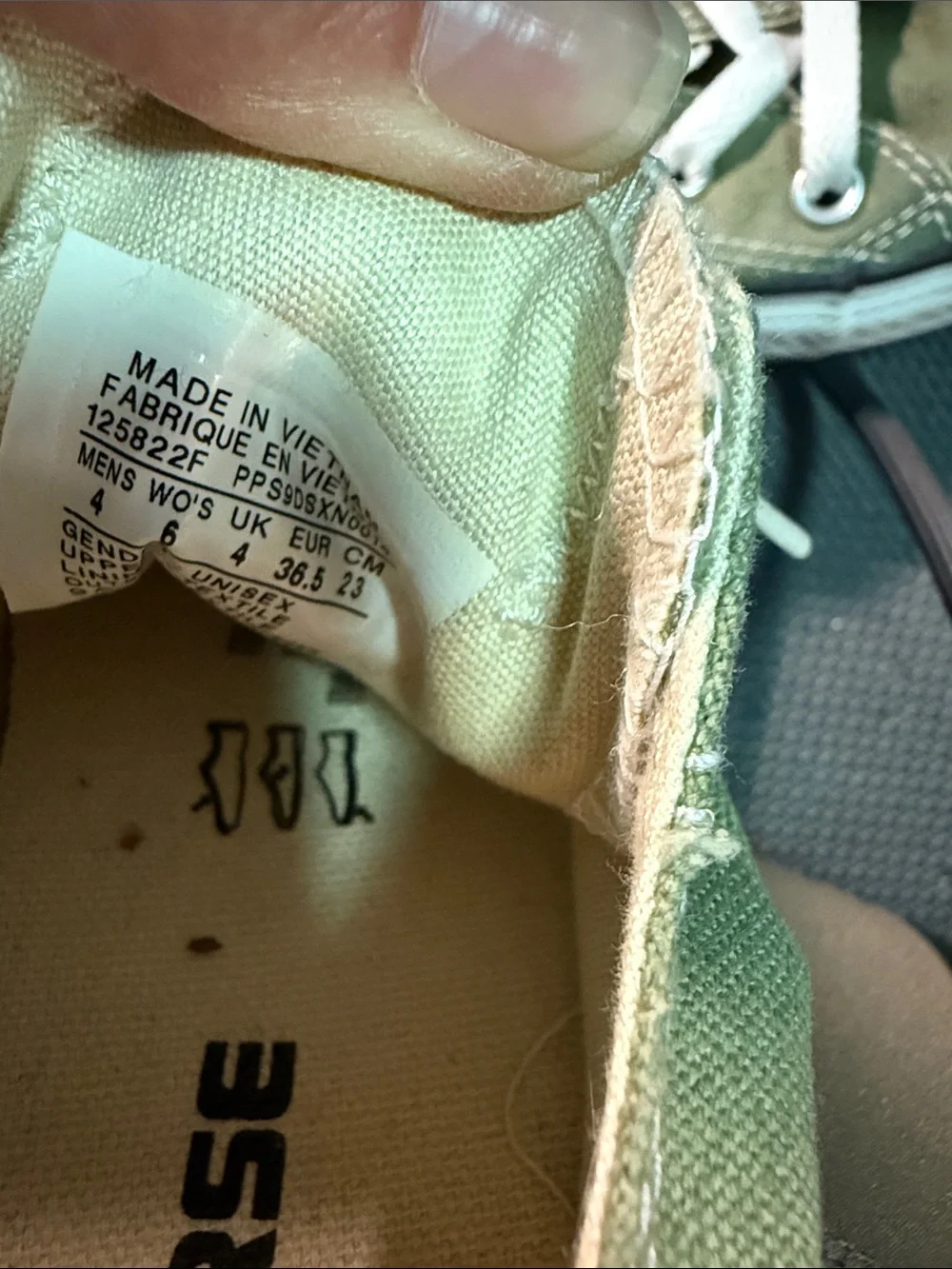 Canvas Low-Top Kids Sneakers in Olive Green